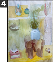 水彩画の制作過程（実技・小屋由里子）