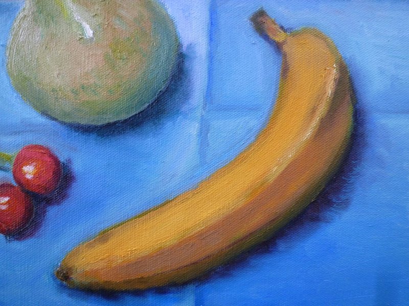 日本最大のブランド 油絵 豊中美術研究所・絵画教室 静物画 ] バナナ